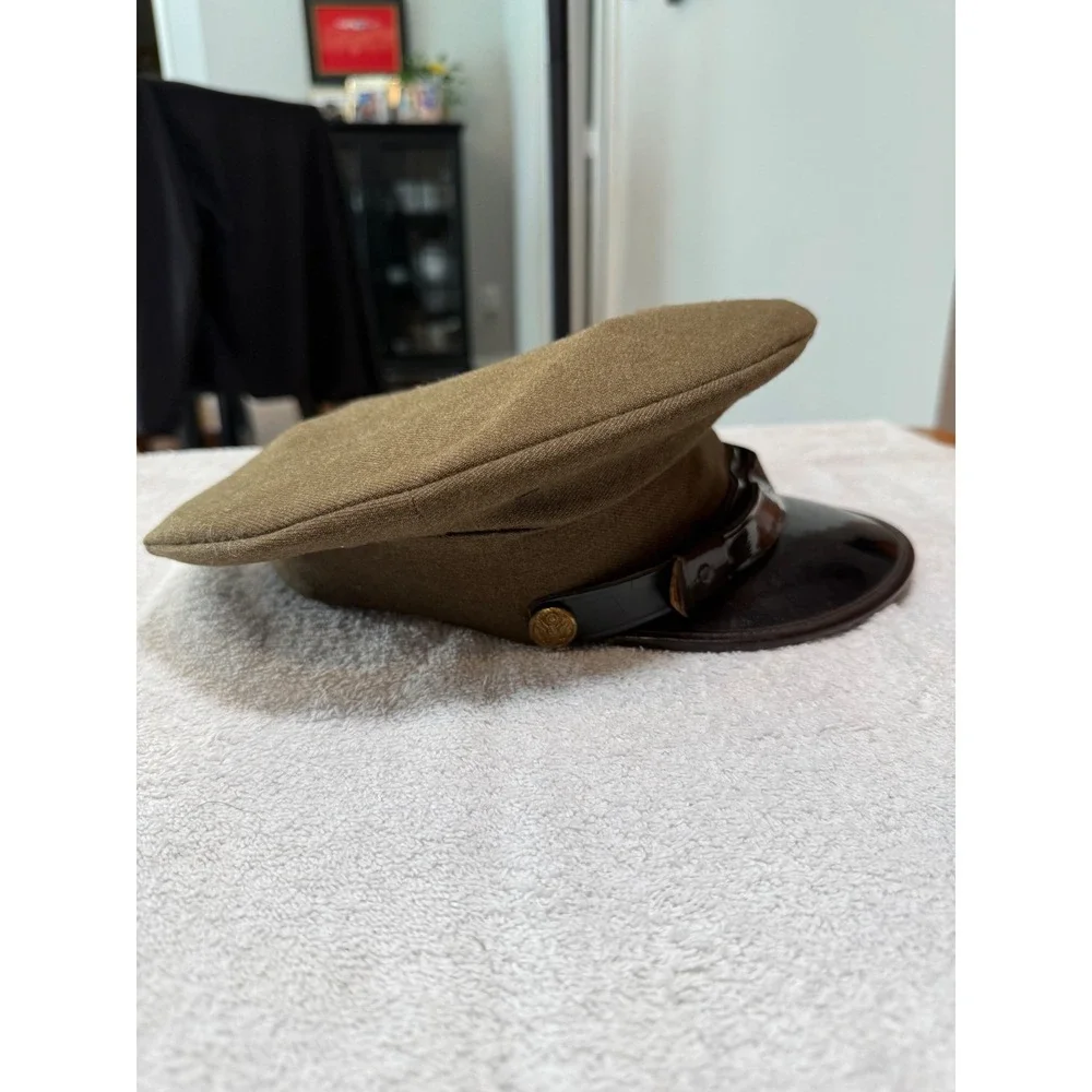 Vintage WWII US Army Officer Service Cap Feldman Cap Co On to Victory Visor Hat
